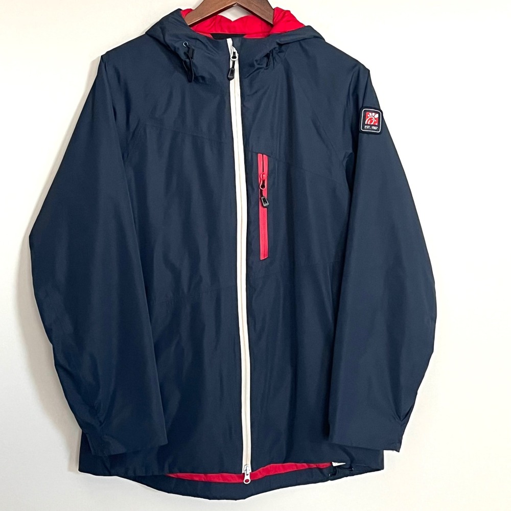 Chick-fil-A Team Style Employee Uniform Jacket Navy Blue Red Hooded Full Zip M